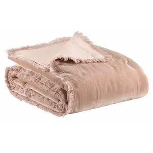 Trantham Polyester Solid Colour Bedspread Pink / 240 x 260 cm