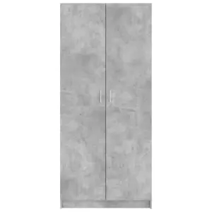 Wardrobe Concrete Grey 80x52x180 cm Engineered Wood