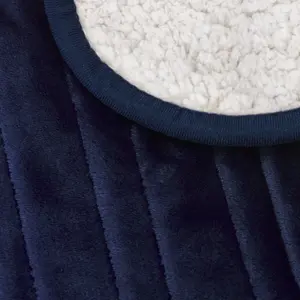 Cosi Home Double Fleece & Sherpa Electric Heated Throw - Navy