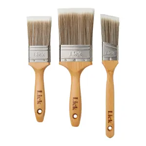 LickTools Flagged tip Paint brush, Pack of 3 - Sizes 1.5AS, 2F, 3F