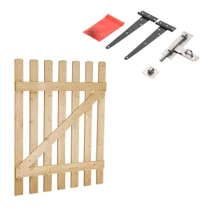 Vintage Wooden Garden Fence Gate with Latch H 90 cm x W 90 cm