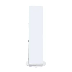 White Rotating Jewelry Armoire with Mirror 161cm H