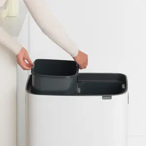 Brabantia Bo 30 Litre + 30 Litre Touch Bin with Two Inner Buckets White / 60