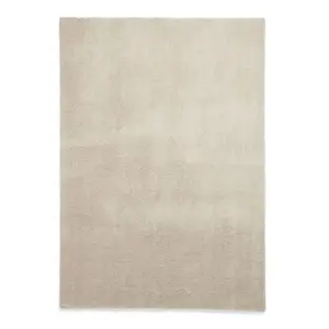 Cream Shaggy Washable Plain Modern Rug For Living Room Bedroom & Dining Room-80cm X 150cm