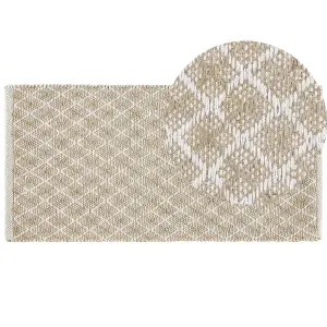 Jute Runner Rug 50 x 80 cm Beige AKBEZ