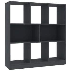 Berkfield Book Cabinet Grey 97.5x29.5x100 cm Engineered Wood