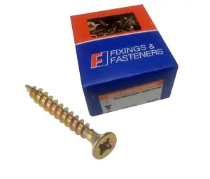 Forgefix 4.0 x 20mm Multipurpose Chipboard Screws Yellow Zinc Plated Box of 200