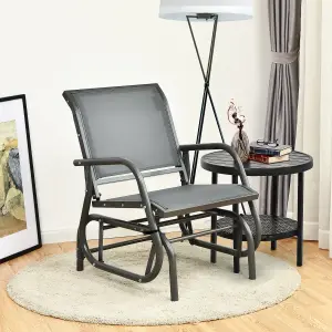 Costway Swing Glider Chair Outdoor Single Rocking Chair Patio Chair Garden