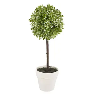 URBNLIVING 41cm Height Decorative Artificial Outdoor Ball Green Plant Tree Pot Colour Large