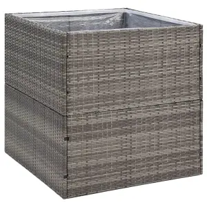 Berkfield Garden Planter Grey 80x80x80 cm Poly Rattan