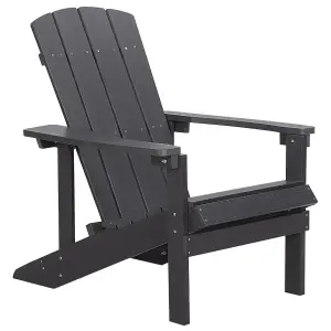 Garden Chair ADIRONDACK with Footstool Dark Grey