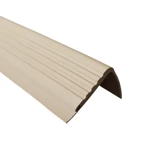 Anti non slip stair PVC nosing rubber angle step edge trim  PMW 90cm beige