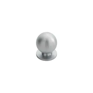 Solid Ball Cupboard Door Knob 30mm Diameter Satin Chrome Cabinet Handle