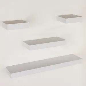 Hudson Shelf Kits, 4 Piece Wall Shelf Kits White