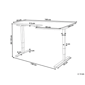 Adjustable Desk Electric Right Hand White DESTINES