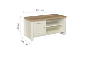 Birlea Highgate Small TV Unit Cream & Oak