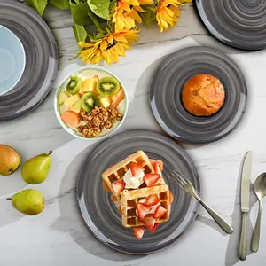 16pcs Melamine Dinnerware Set, Swirl Design