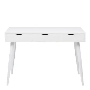 Neptun 3 Drawer Office Desk in White