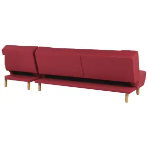 Left-Hand Corner Sofa ALSTEN Red Fabric Left Hand