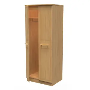 Norfolk 2 Door Wardrobe with Shelf & Hanging Rail in Modern Oak (Ready Assembled)