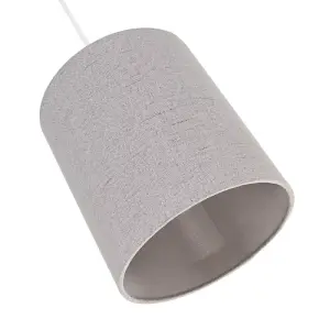 Contemporary and Sleek Grey Linen Fabric 6 Cylindrical Lamp Shade 60w Maximum