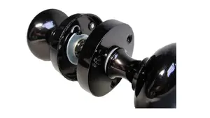 Door Knobs Round Victorian Mortice Knob Sprung - Black Nickel 56mm