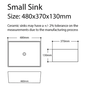 LSC Small White 480x370x130 Ceramic Belfast Butler Kitchen Sink & Waste