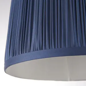 Tapered Cylinder Lamp Shade - Midnight Blue Silk - 40W E27 or B22 golf