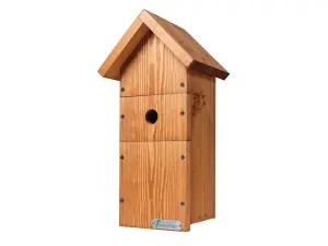 Green Feathers Large Handmade Wooden Bird Box - H47 xW25 x L19 cm