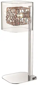 Luminosa Spring Table Lamp Mesh Chrome, Copper and Glass, G9