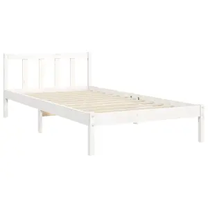 Berkfield Bed Frame with Headboard White 90x200 cm Solid Wood