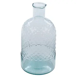 URBNLIVING 24cm Height Bottle Glass Honeycomb Design Flowers Arrangements Vase