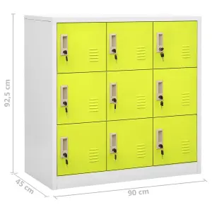 Berkfield Locker Cabinets 2 pcs Light Grey and Green 90x45x92.5 cm Steel