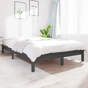 Berkfield Bed Frame Grey 120x200 cm Solid Wood Pine