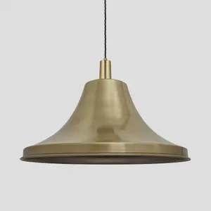 Industville Sleek Giant Bell Pendant, 20 Inch, Brass, Brass Holder