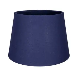 Traditional 8 Inch Midnight Blue Linen Drum Table/Pendant Lamp Shade 40w Maximum