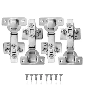 20 PACK Premier Soft Close Kitchen/ Bedroom Cabinet Door Hinges Including Screws and Clip on Backplate Adjustable