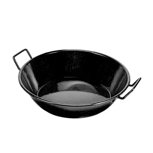 Royalford 24cm Enamel Wok Pan Induction Safe Kadhai Raised Handles