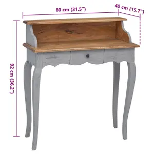 Berkfield Writing Desk Solid Mahogany Wood 80x40x92 cm