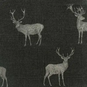 Arthouse Heritage Stag Charcoal Copper Wallpaper 909607