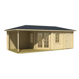 Lasita Anderby 3 Right Hand Corner Cabin - 7m x 3m - Corner Summer House with Veranda