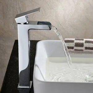 Nes Home Origin Tall Waterfall Basin Mono Mixer Tap Chrome