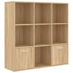 Berkfield Book Cabinet Sonoma Oak 98x30x98 cm Engineered Wood