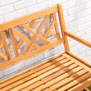 Alfresia 3 Seat Wooden Garden Bench with Luxury Green Cushion