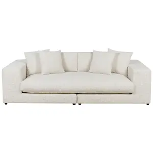 Beliani Modern 3 Seater Sofa White GLORVIKA