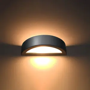 Atena Ceramic & Glass Grey 1 Light Classic Wall Light