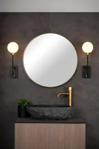 Lucide Berend Classic Wall Light Bathroom Tall - 1xG9 - IP44 - Black