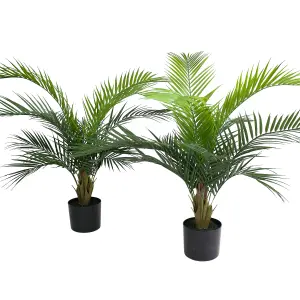 Blooming Artificial - 90cm / 3ft Faux Butterfly Palm Tree - Outdoor - Pack of 2