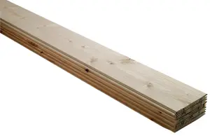 Spruce Tongue & groove Cladding (L)2.4m (W)95mm (T)7.5mm, Pack of 10