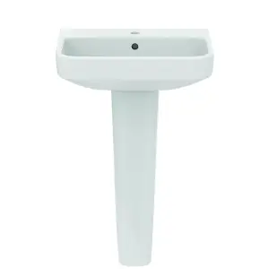 Ideal Standard i.life S Gloss White Rectangular Floor-mounted Full pedestal Basin (H)84.5cm (W)55cm